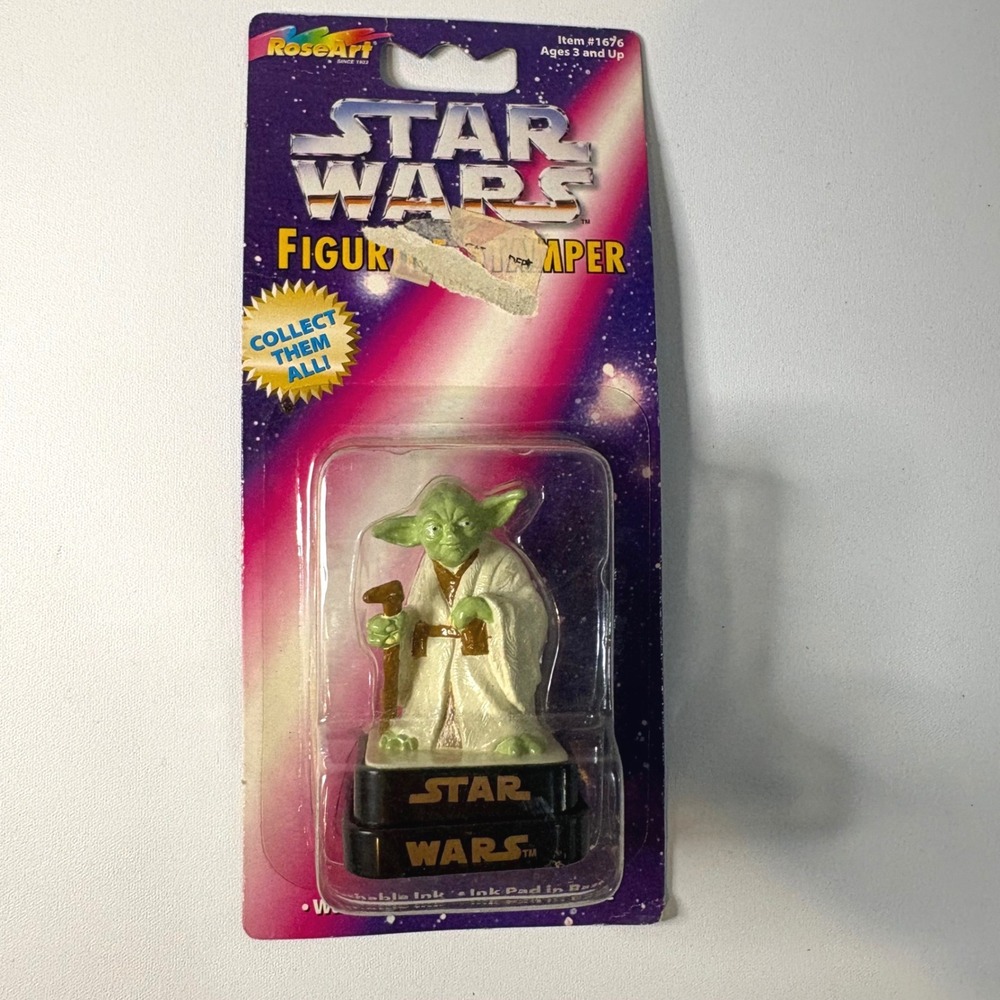 Vintage 1997 Rose Art Star Wars Yoda Figurine Stamper New 1676 Collectible